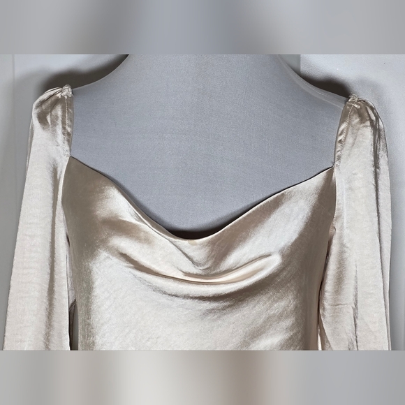 Princess Polly Cream Satin Dress - Picture 2 of 12